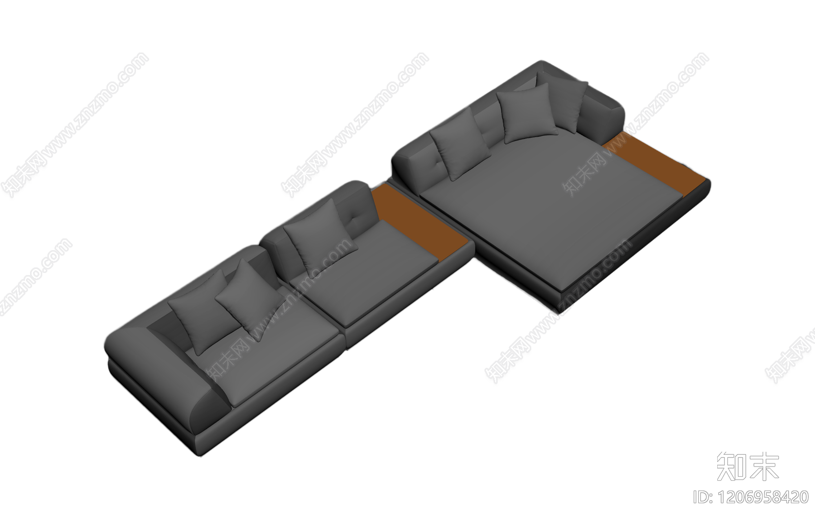 L型模块化沙发3D模型下载【ID:1206958420】