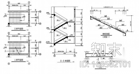 砌体结构农村住宅结构施工图（三层cad施工图下载【ID:168502101】