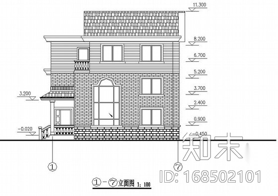 砌体结构农村住宅结构施工图（三层cad施工图下载【ID:168502101】