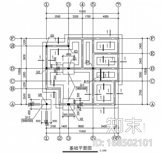 砌体结构农村住宅结构施工图（三层cad施工图下载【ID:168502101】