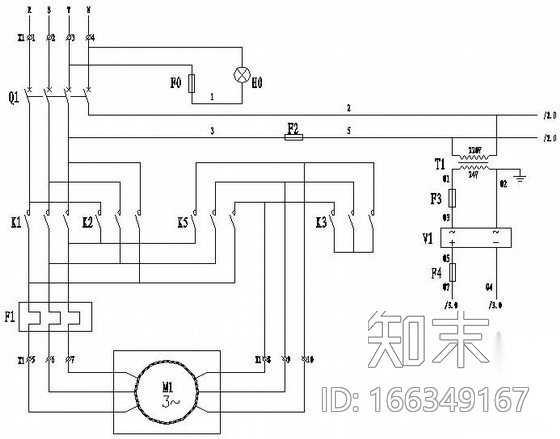 电机正反转与星三角启动控制原理图cad施工图下载【ID:166349167】