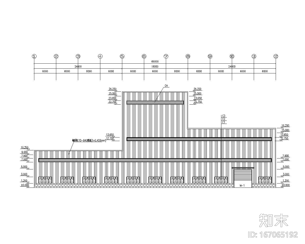 某多层钢结构厂房设计施工图（CAD）施工图下载【ID:167065192】