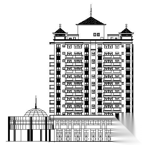 高层住宅建筑施工图cad施工图下载【ID:149856170】