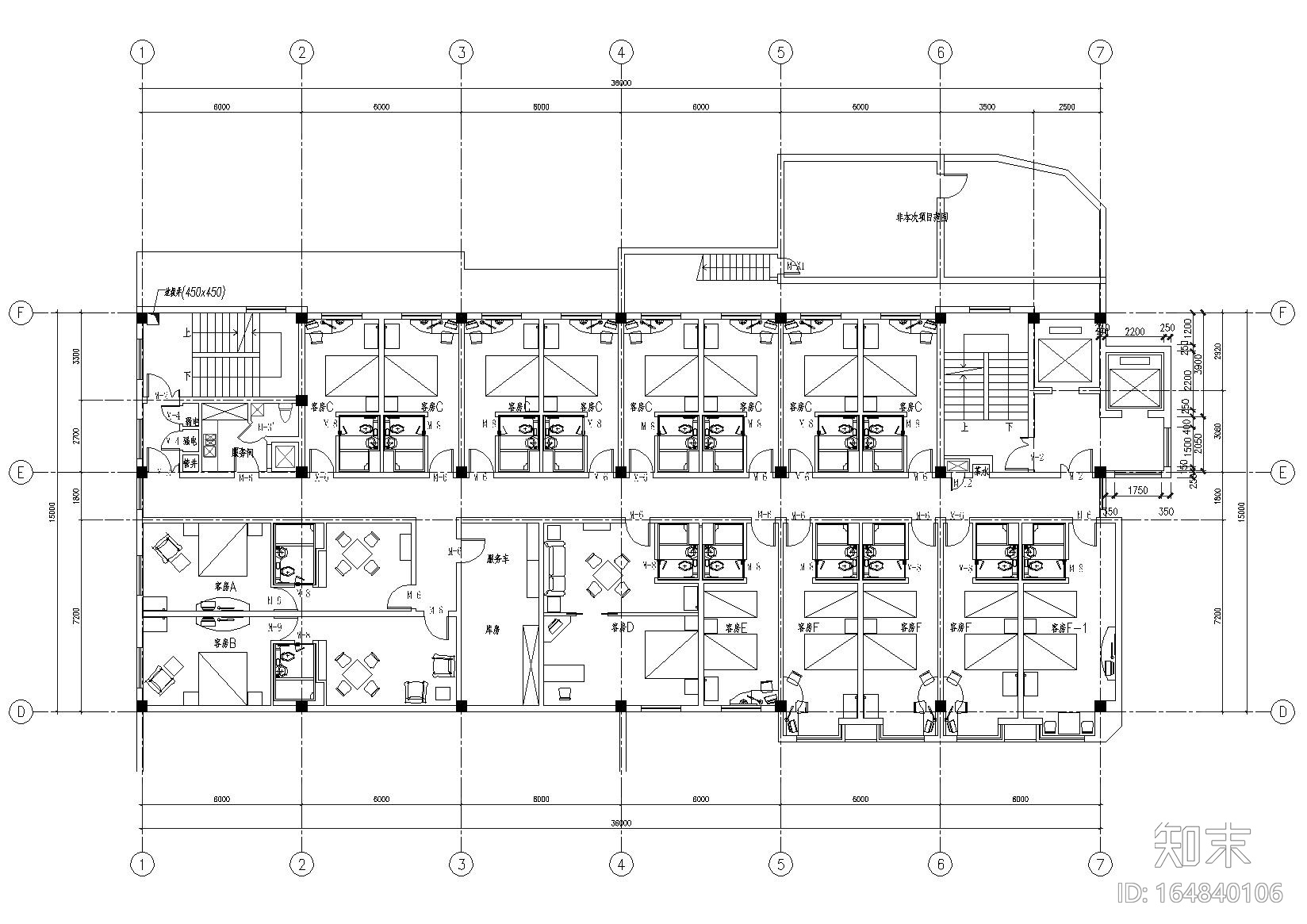 某宾馆室内装饰改造工程设计项目施工图cad施工图下载【ID:164840106】