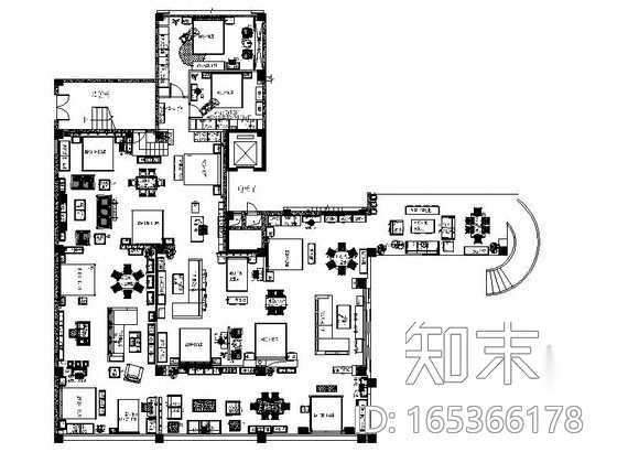 品牌家具旗舰专卖店展厅装饰cad施工图下载【ID:165366178】