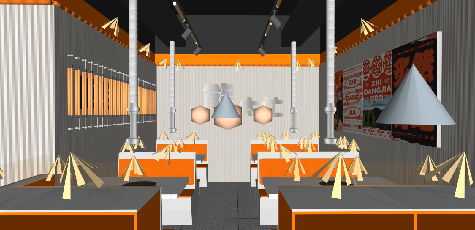 现代自助餐厅SU模型下载【ID:1216006876】