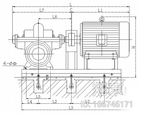 各种型号水泵大样图cad施工图下载【ID:166746171】