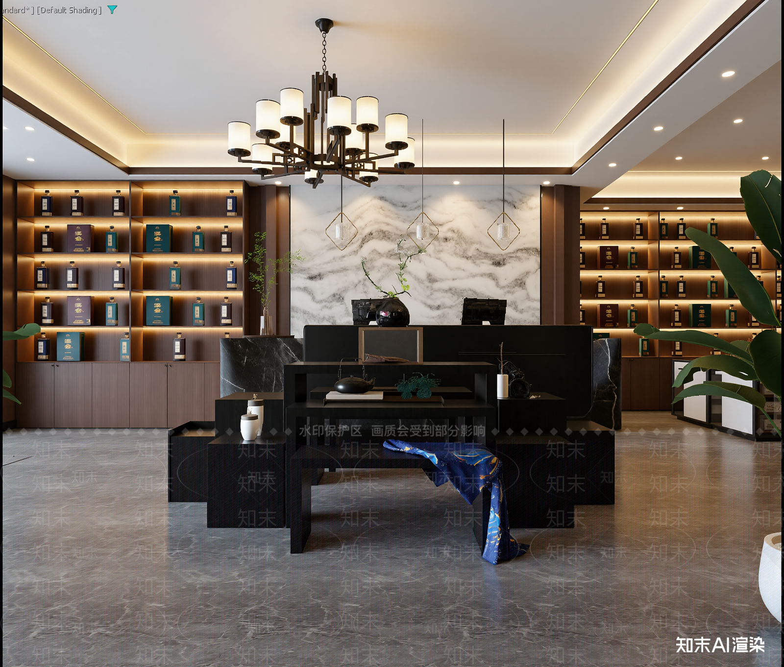 新中式茶叶店3D模型下载【ID:1213979240】