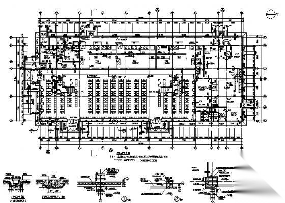 清华大学东区某钢结构食堂建筑施工图cad施工图下载【ID:151653188】