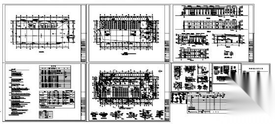 清华大学东区某钢结构食堂建筑施工图cad施工图下载【ID:165946181】