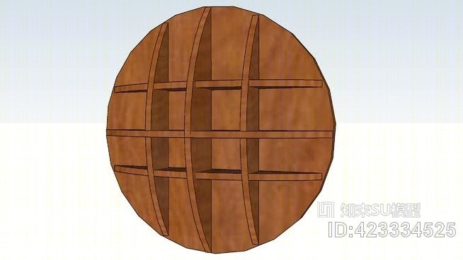 圆形书架SU模型下载【ID:423334525】