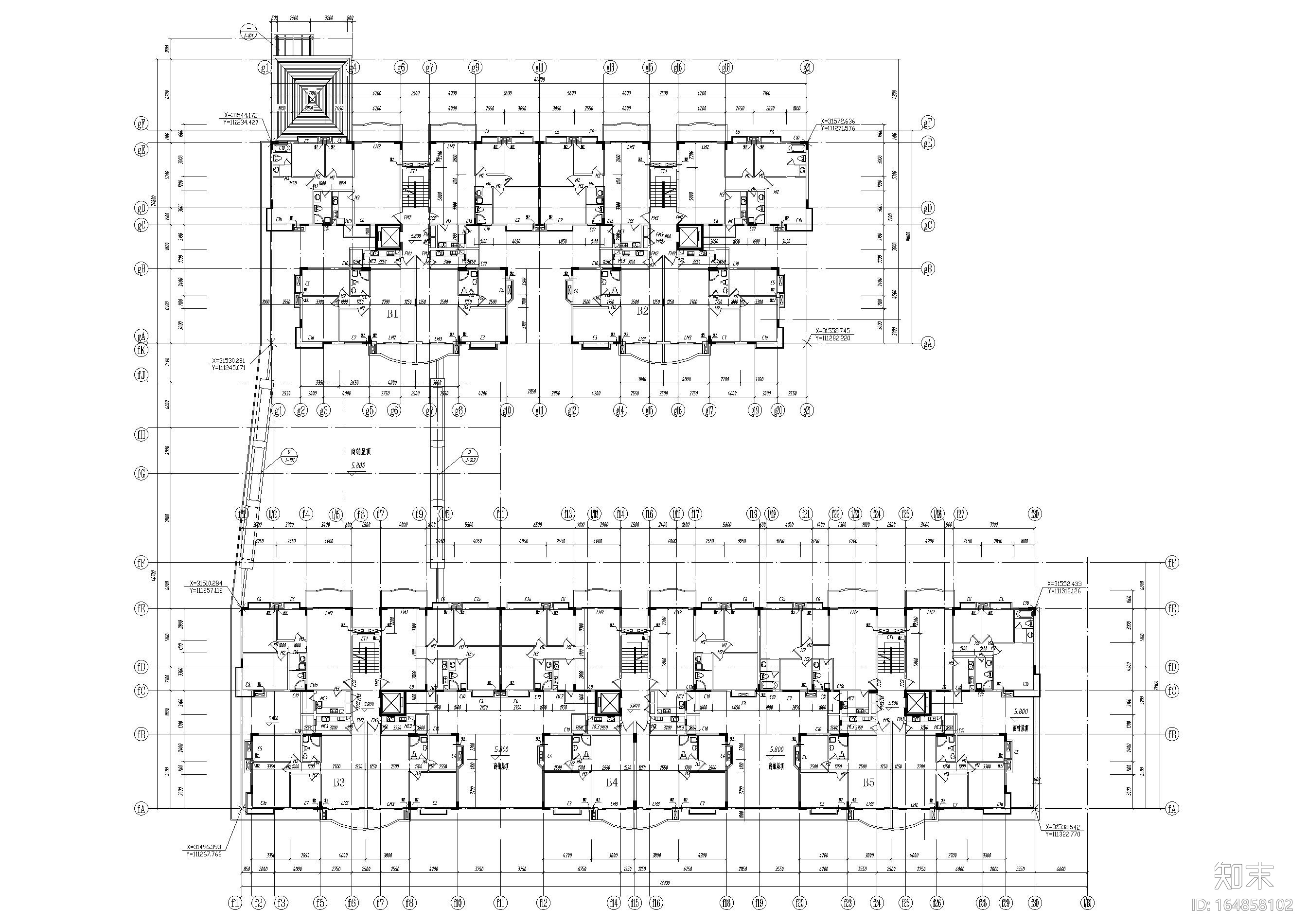 南方某十二层高层住宅小区建筑施工图cad施工图下载【ID:164858102】