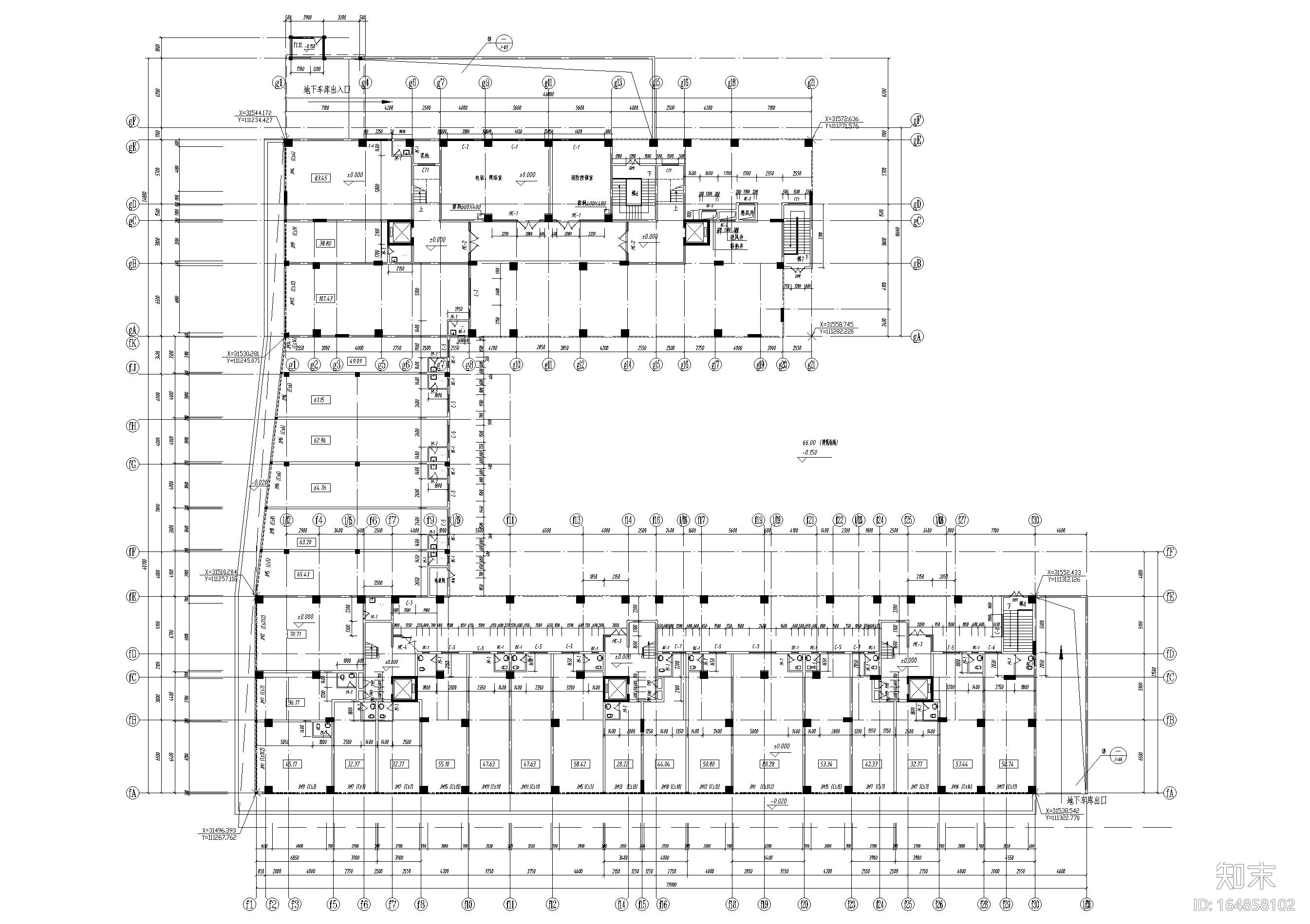 南方某十二层高层住宅小区建筑施工图cad施工图下载【ID:164858102】