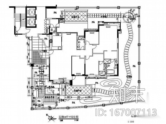 某小区豪宅花园景观设计园建施工图cad施工图下载【ID:167007113】