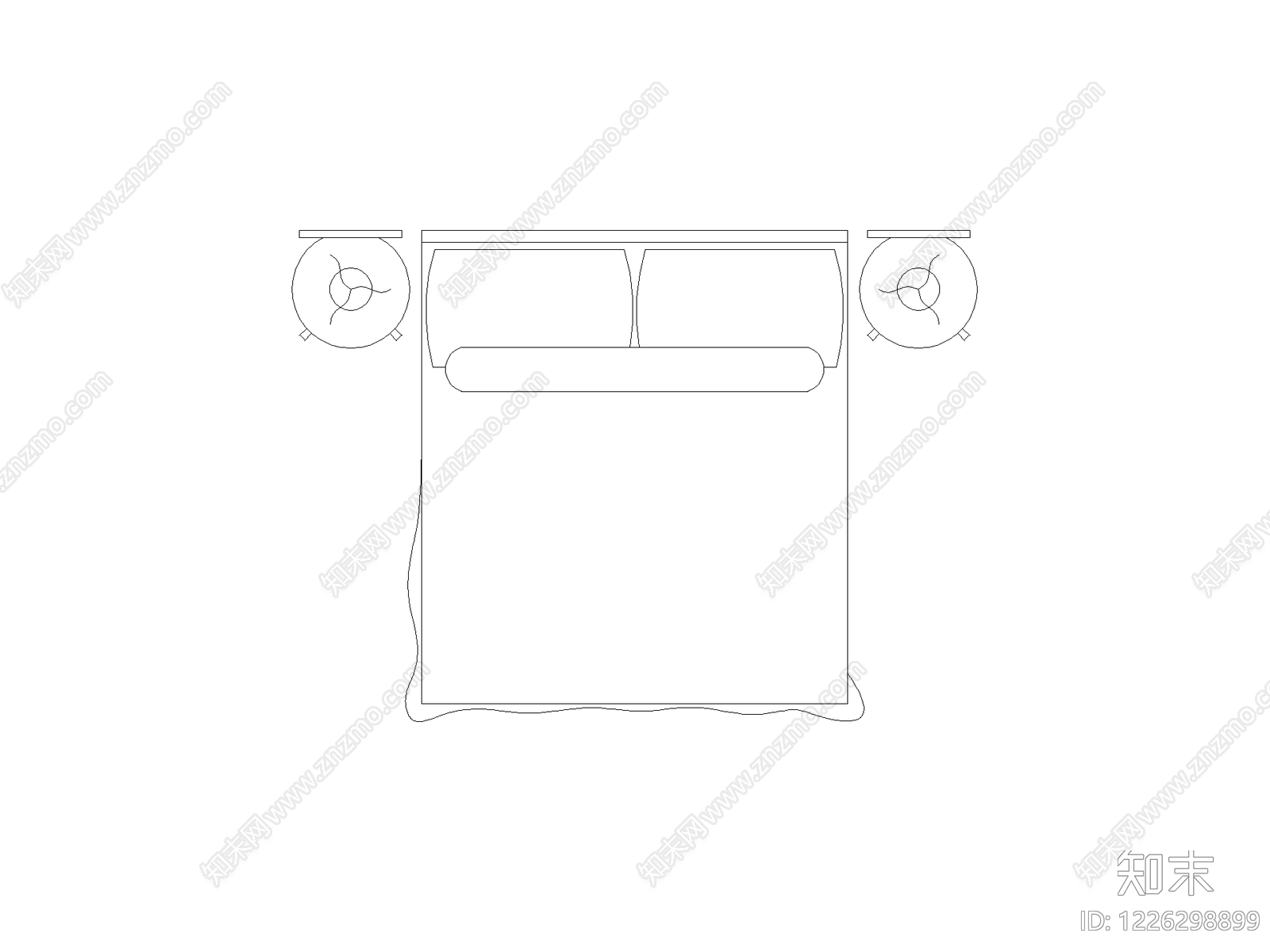 现代床CAD图纸