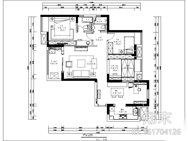 [武汉]新作！简约美式两居室设计施工图（含实景图）cad施工图下载【ID:161704126】