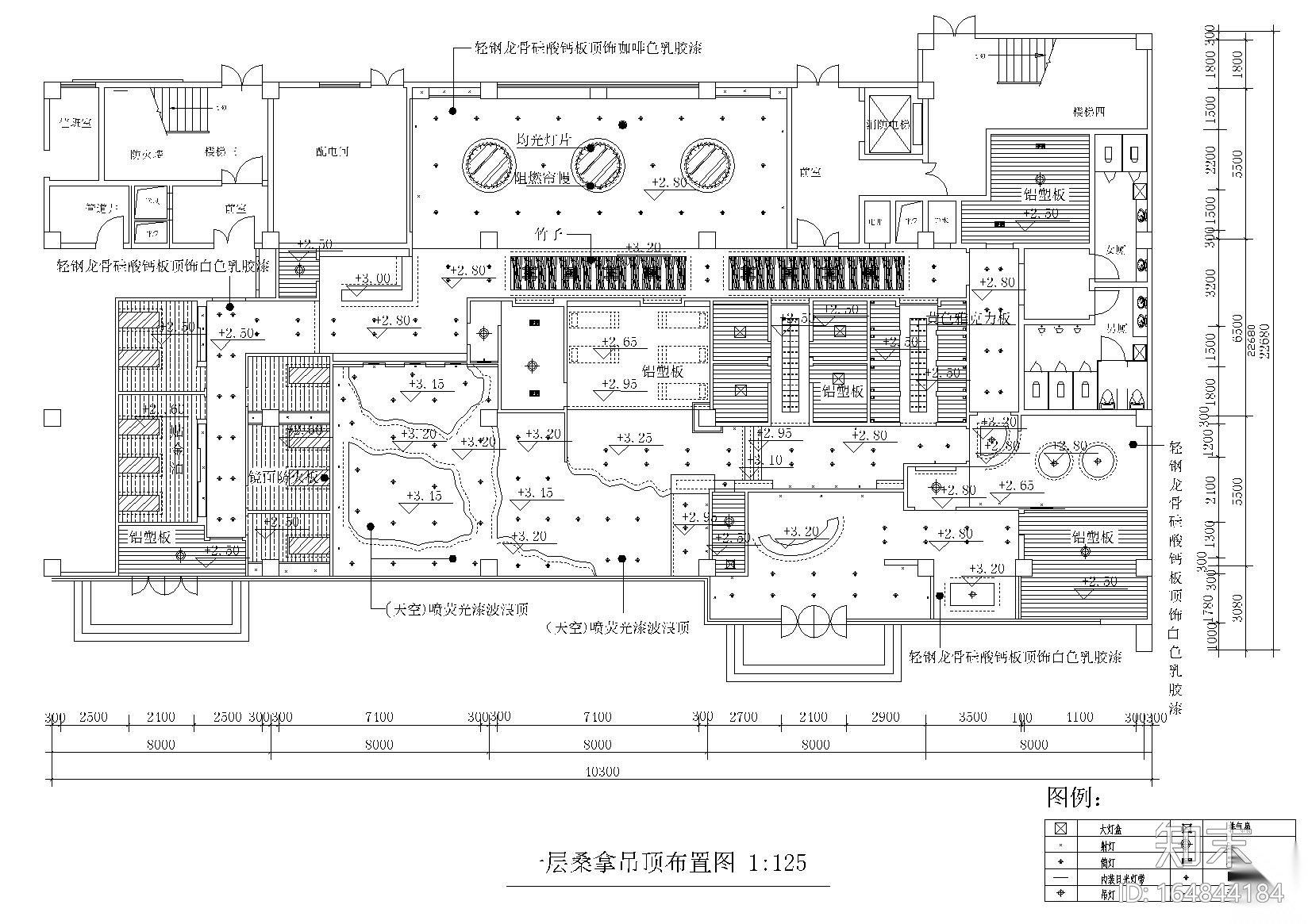 500㎡简约桑拿会所休闲装修施工图cad施工图下载【ID:164844184】