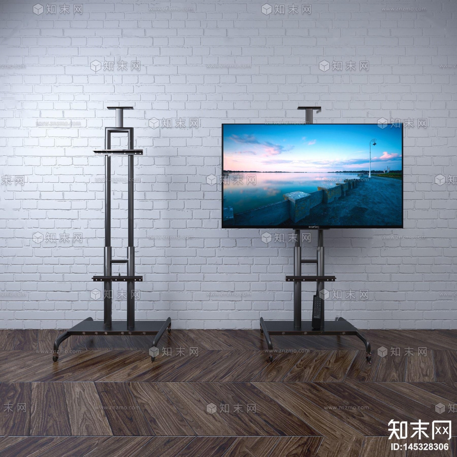 现代电视机移动支架3d模型3d模型下载