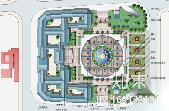 遵义老城纪念广场景观方案cad施工图下载【ID:165133101】