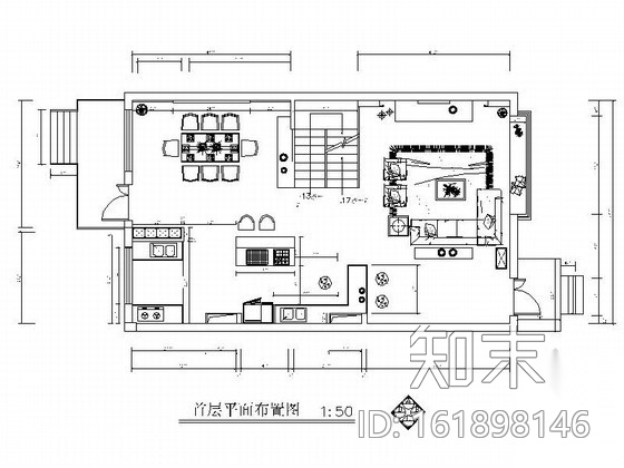 唯美联排三层别墅室内装修图cad施工图下载【ID:161898146】