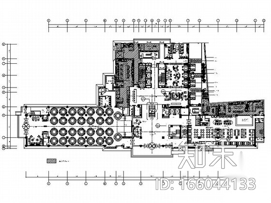 [山东]原创典雅中式五星级酒店大堂吧装修施工图（含效果...cad施工图下载【ID:166044133】