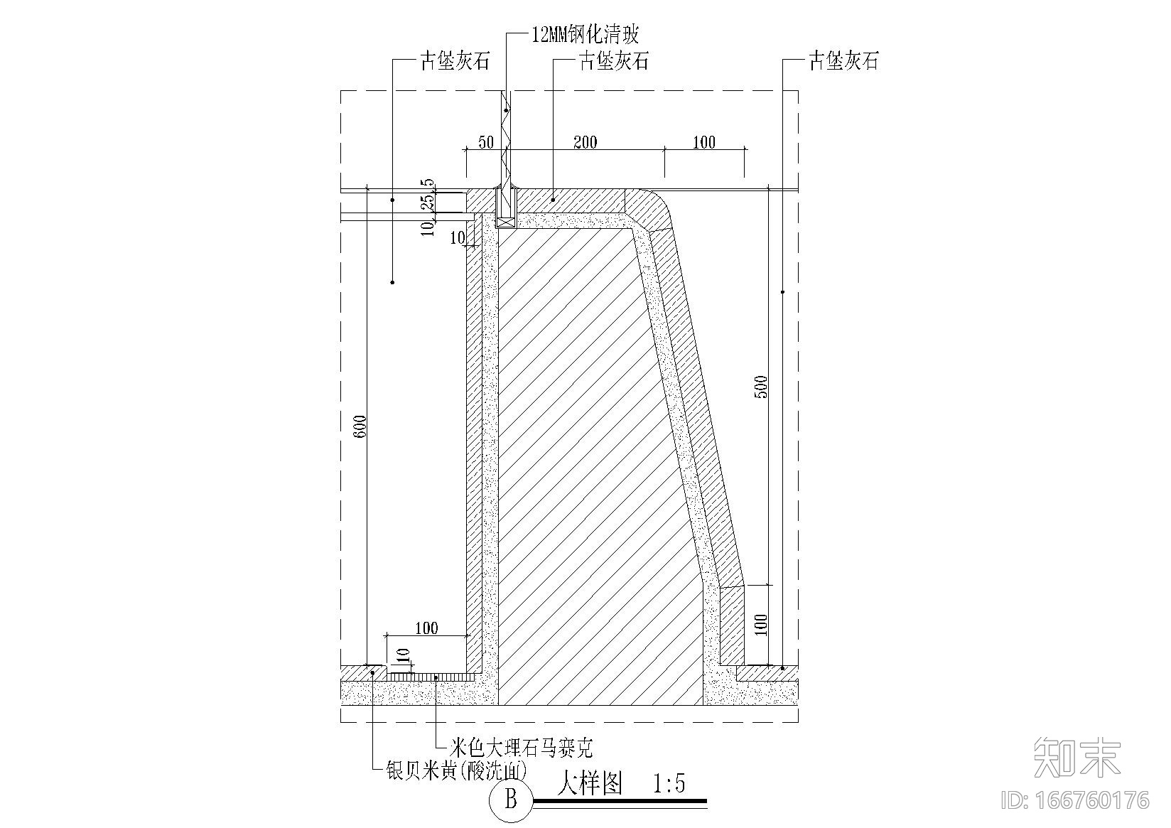 酒店客房淋浴池详图施工图下载【ID:166760176】