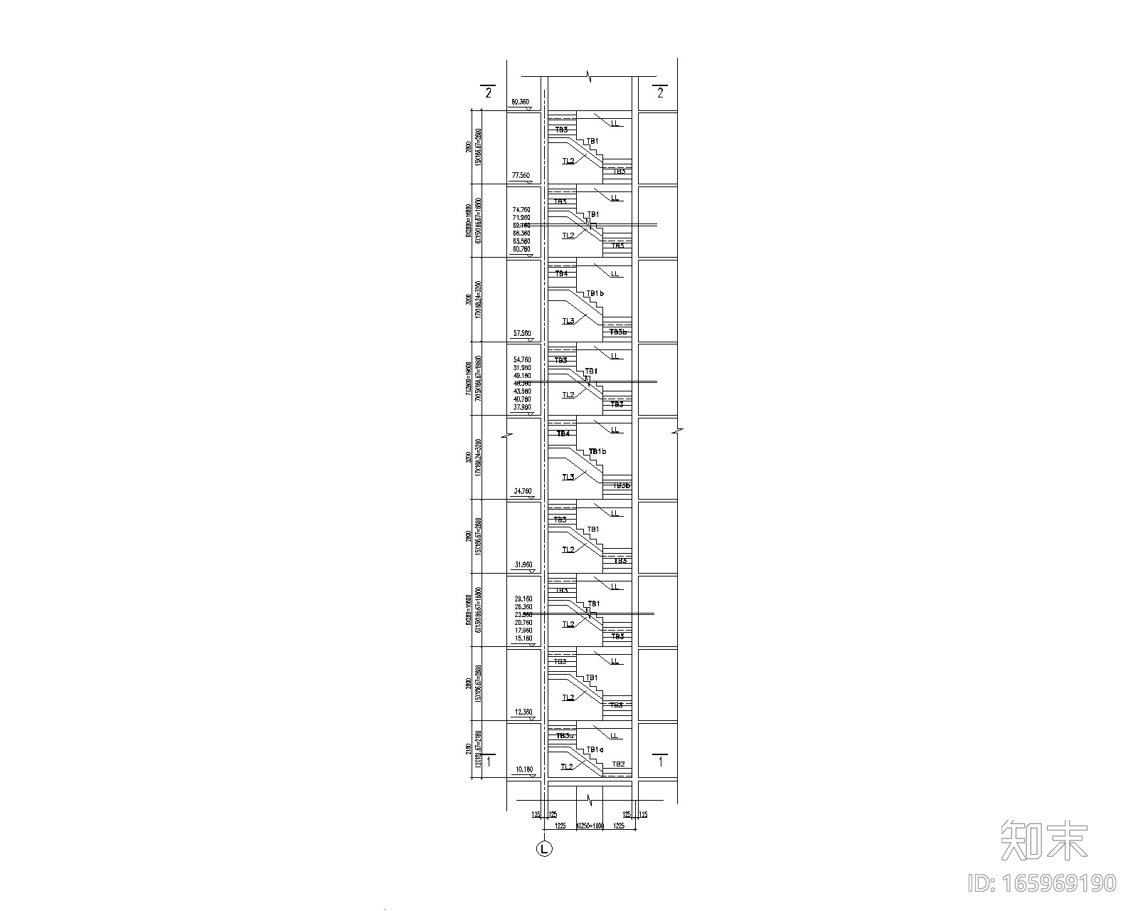 梁式楼梯示例CADcad施工图下载【ID:165969190】