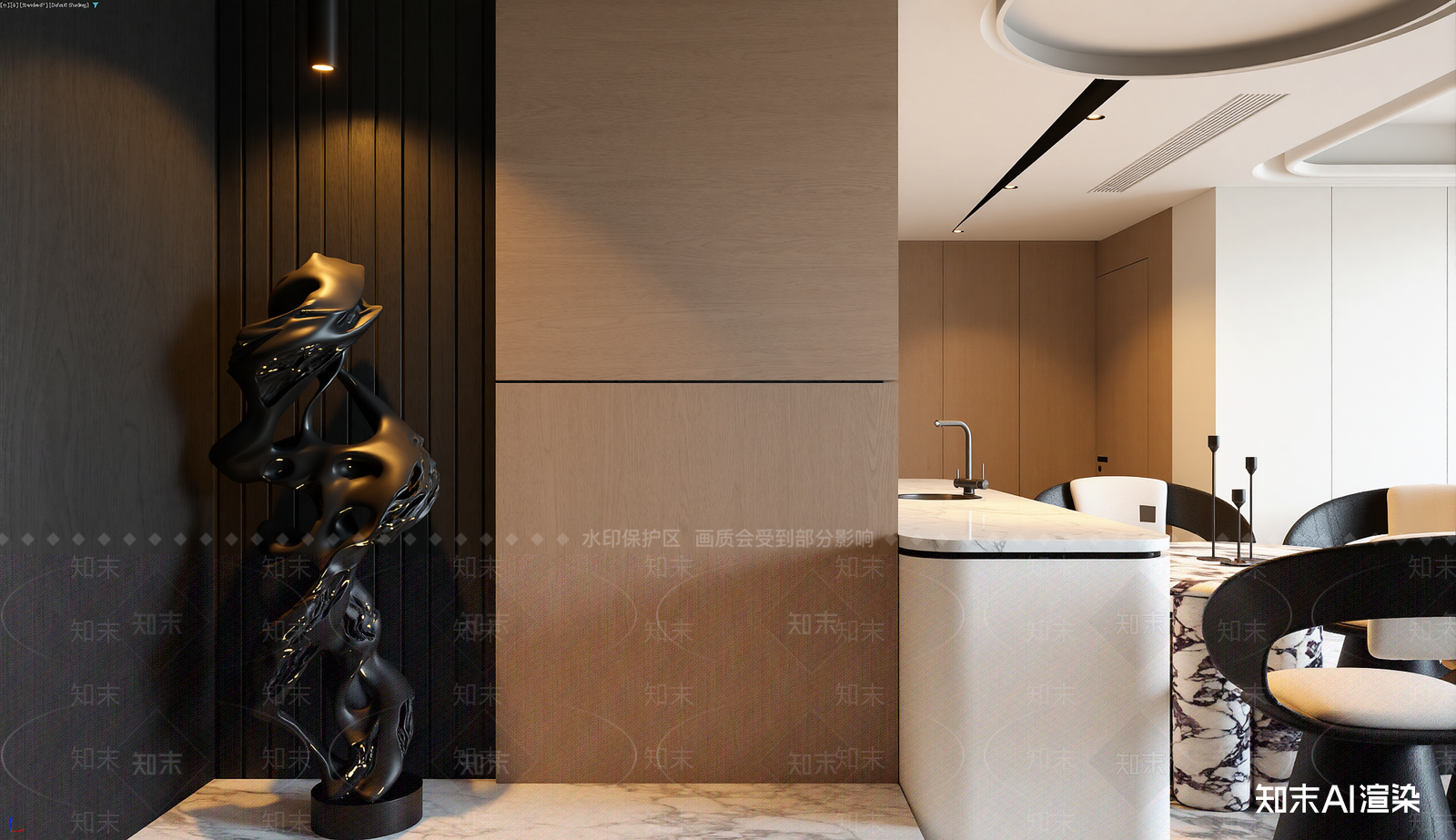 现代酒店餐厅3D模型下载【ID:1221496579】