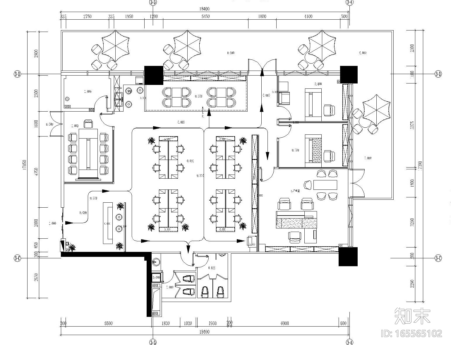 [广东]东莞市德高装饰有限公司办公室装修施工图（附高...cad施工图下载【ID:165565102】