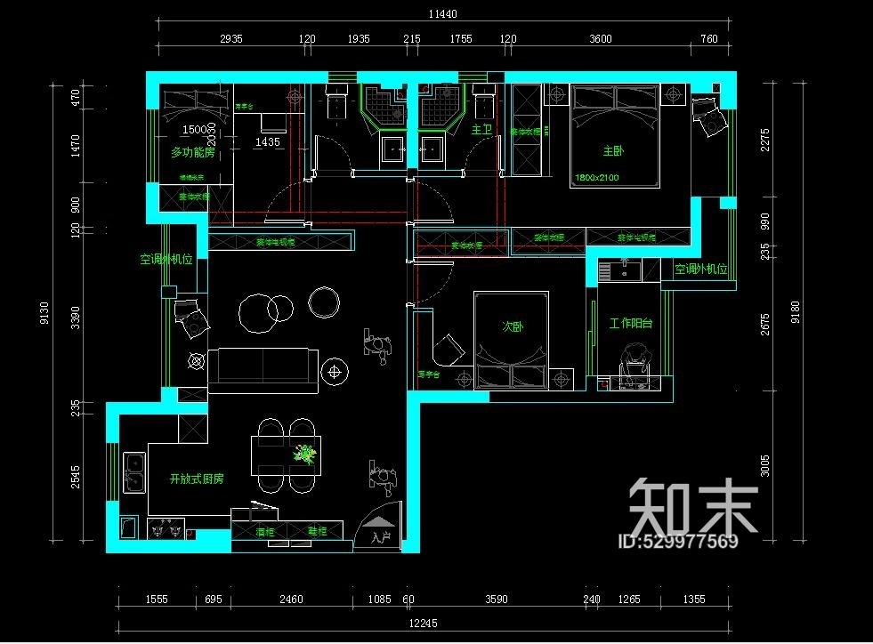 AB_Concept-北欧家装施工图cad施工图下载【ID:529977569】