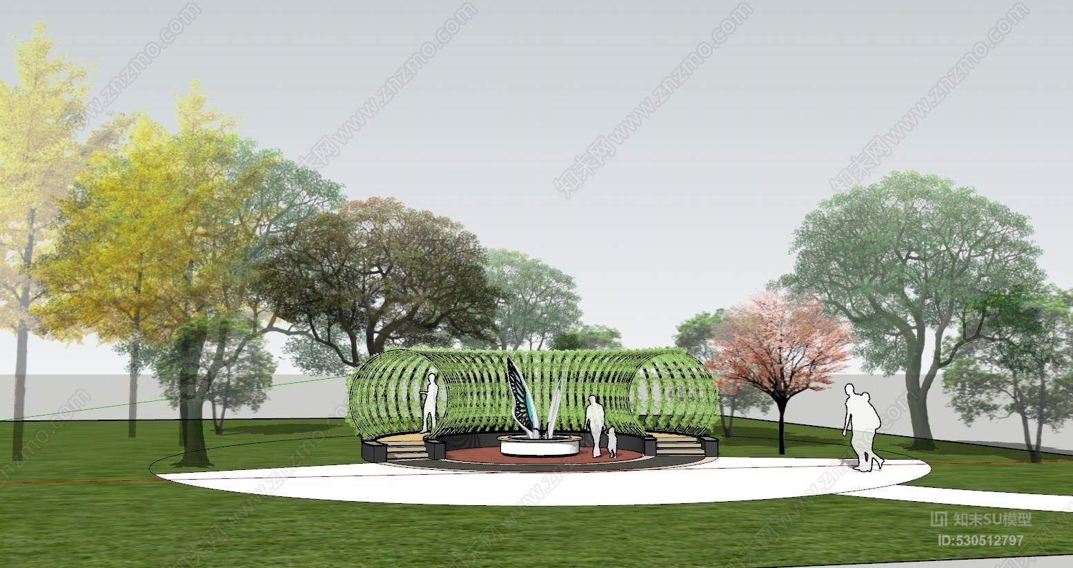 花架景观小品SU模型下载【ID:530512797】