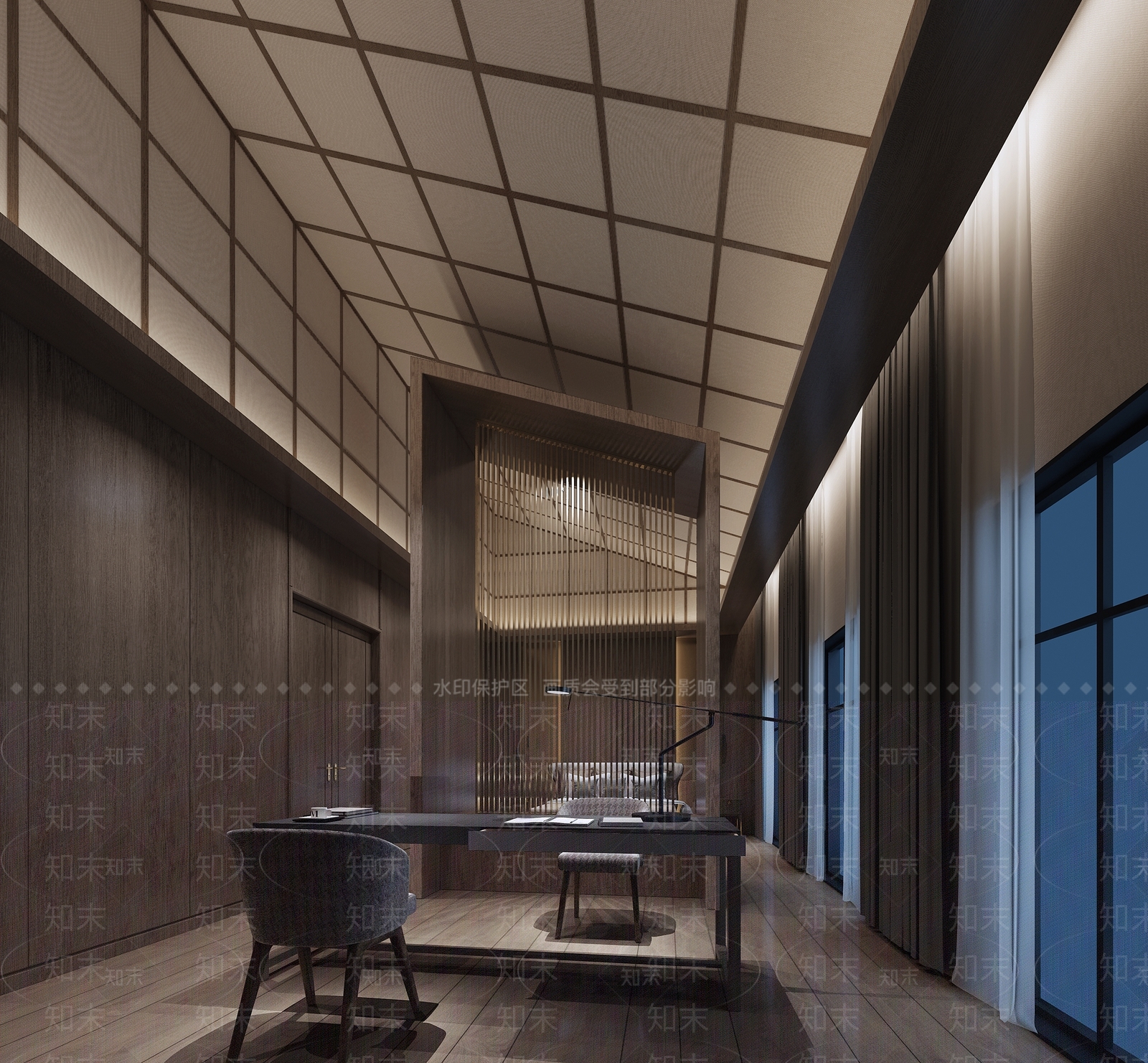 新中式酒店复式套房3D模型下载【ID:434352668】