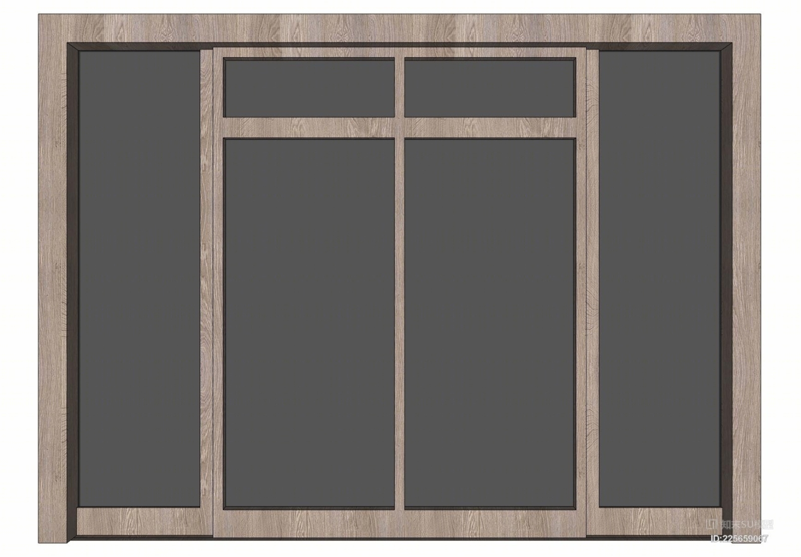 欧式现代推拉门SU模型下载【ID:225659067】