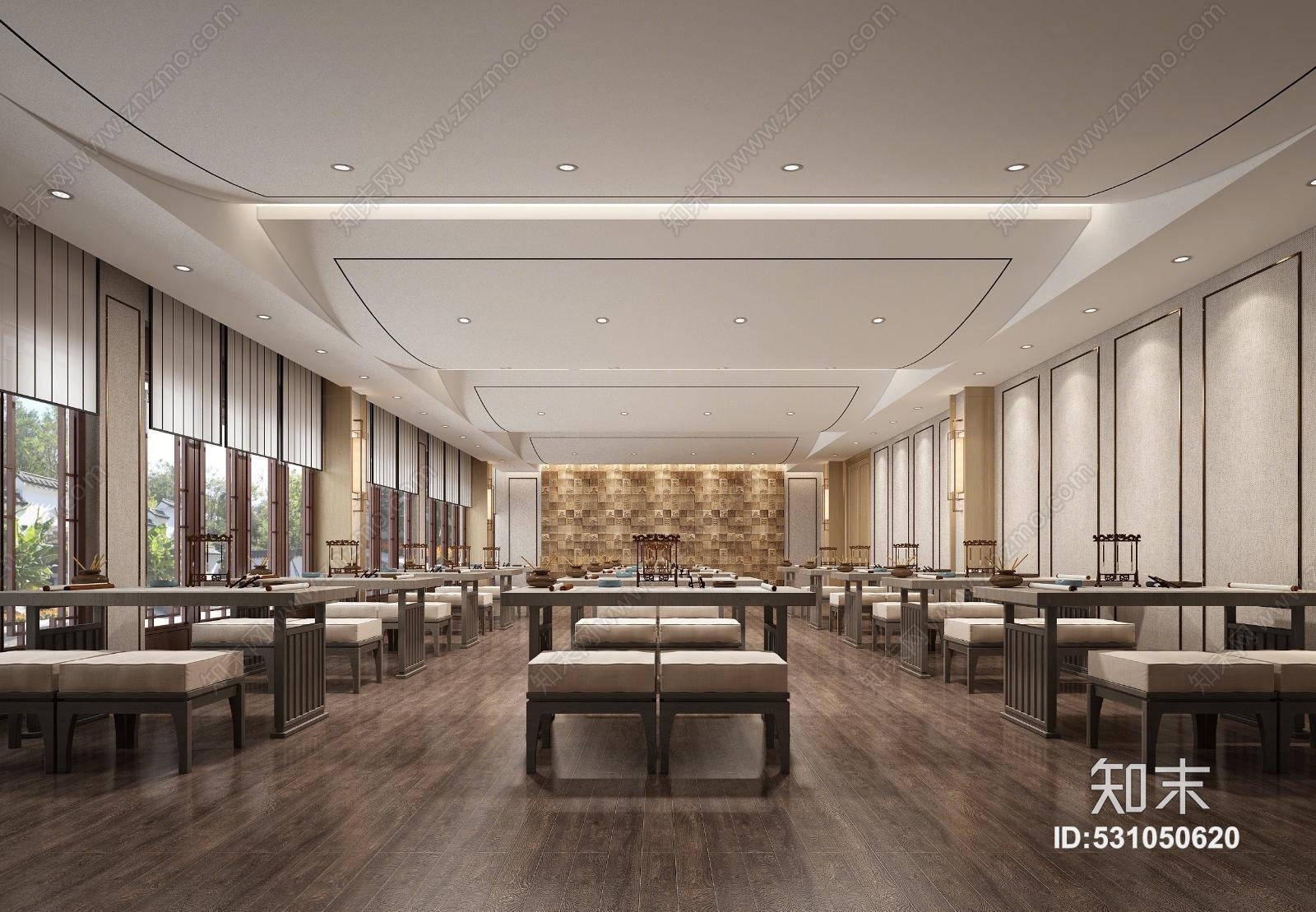 新中式学堂学校3D模型下载【ID:531050620】