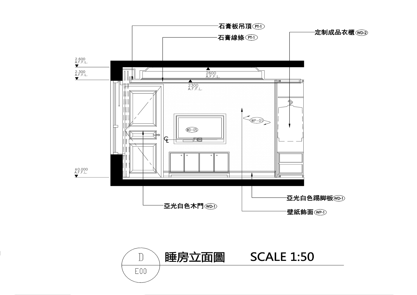 欧式风格家装施工图-4室2厅2卫cad施工图下载【ID:532113538】