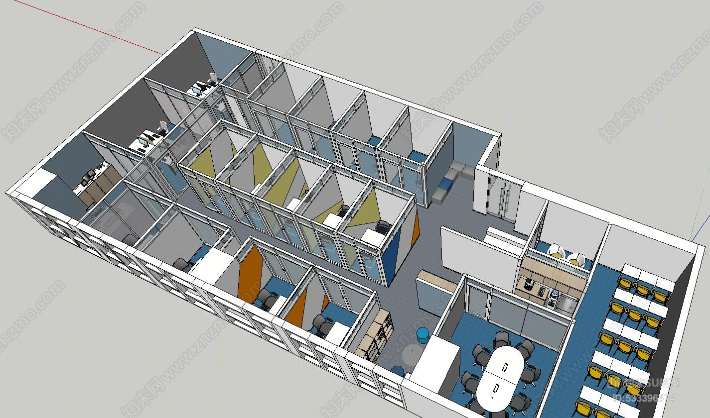 培训教育学校现代建筑SU模型下载【ID:533396374】