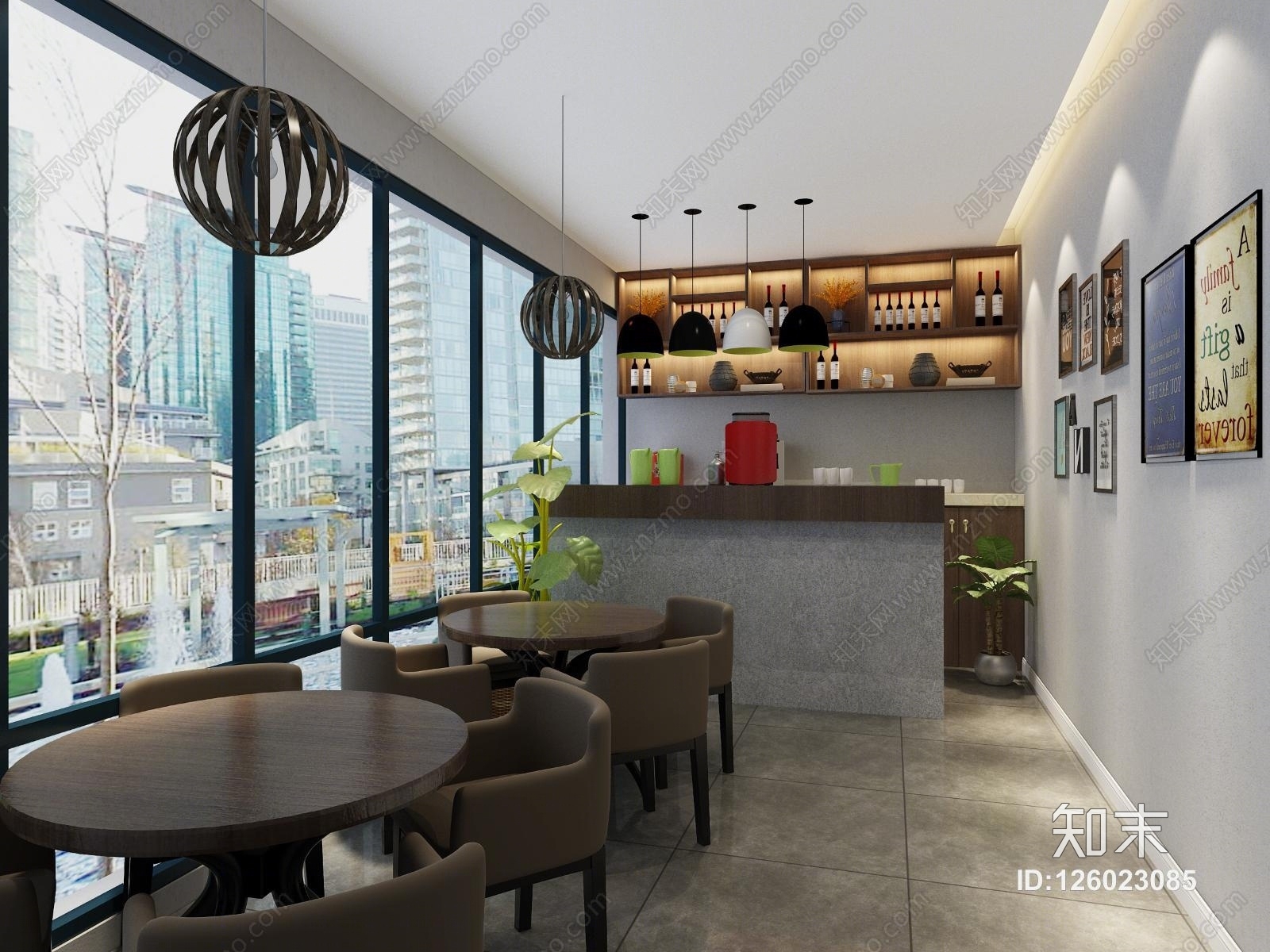 现代咖啡厅前台3D模型下载【ID:126023085】