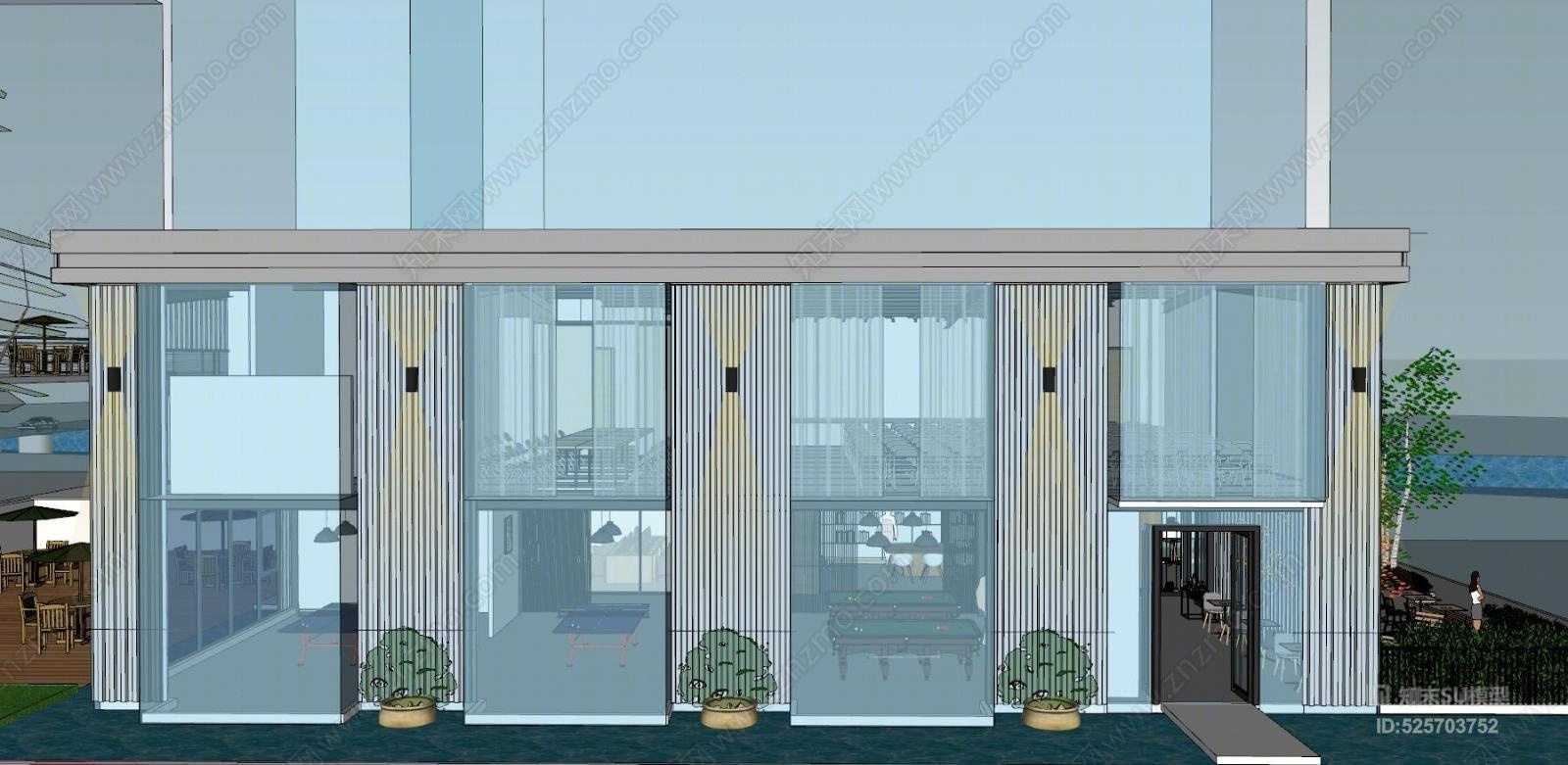 娱乐室娱乐大厅SU模型下载【ID:525703752】