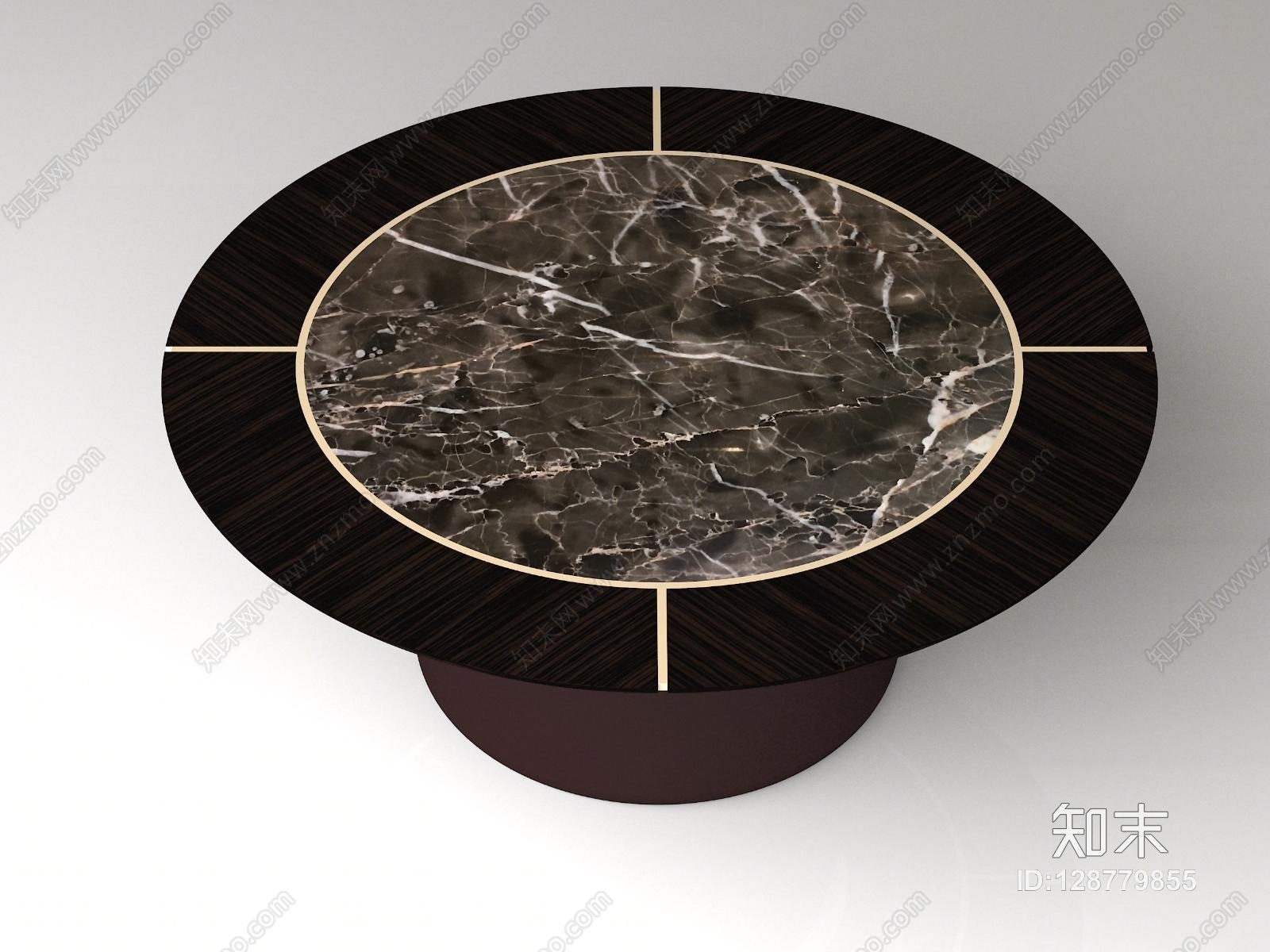现代新中式现代圆形餐桌下载3D模型下载【ID:128779855】