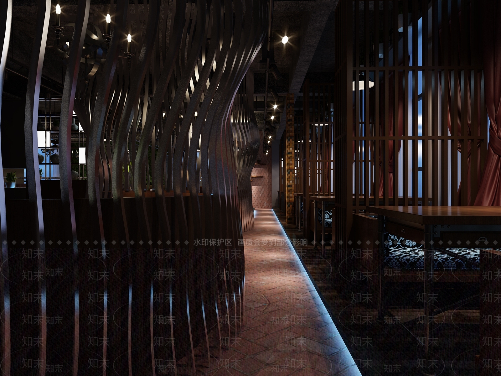 工业风格餐厅3D模型下载【ID:332759957】