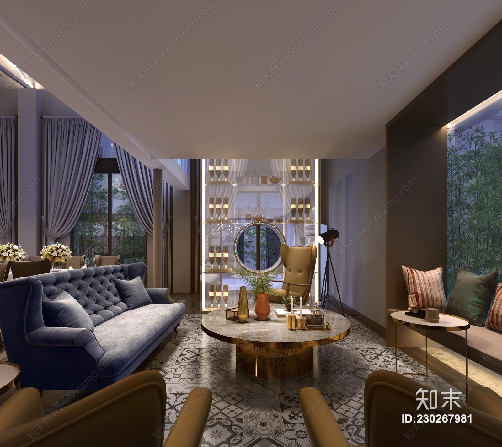 工业风现代创意西餐厅3D模型下载【ID:230267981】