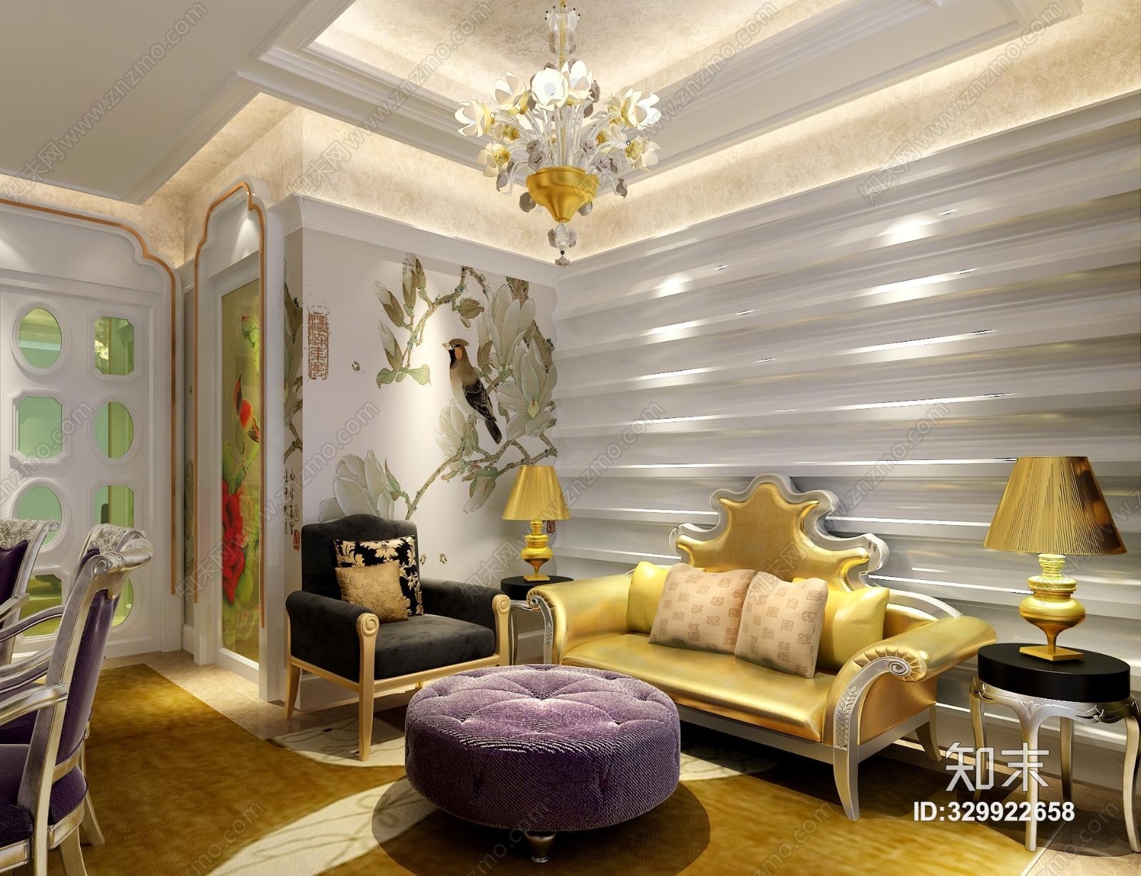 其它咖啡厅休息区沙发3D模型下载【ID:329922658】