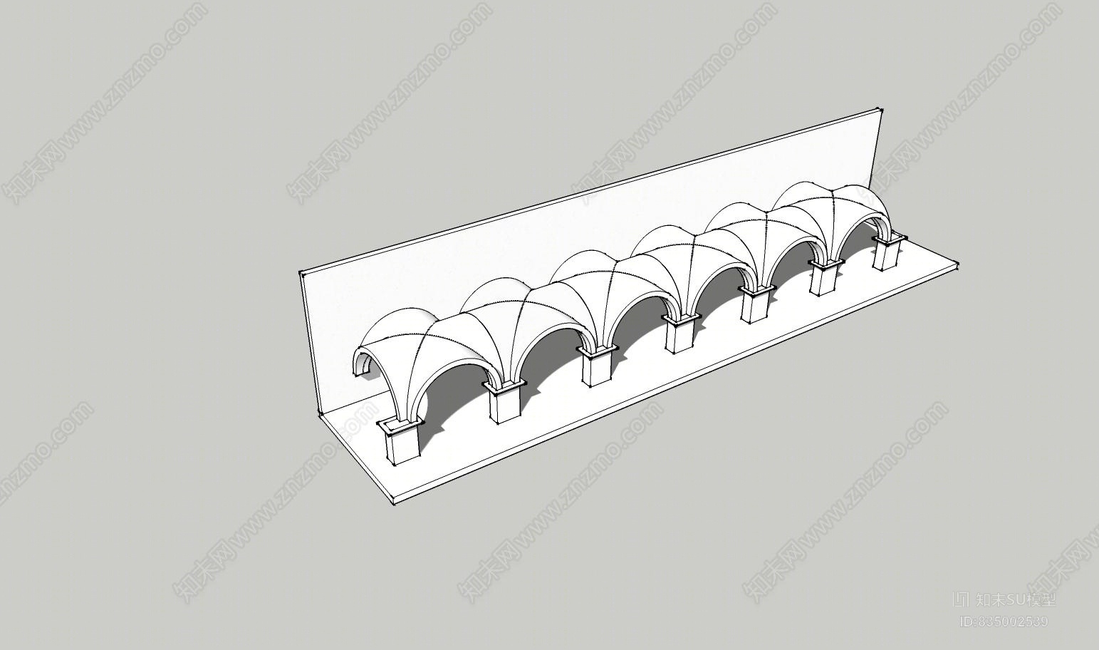 半圆十字拱顶SU模型下载【ID:835002539】