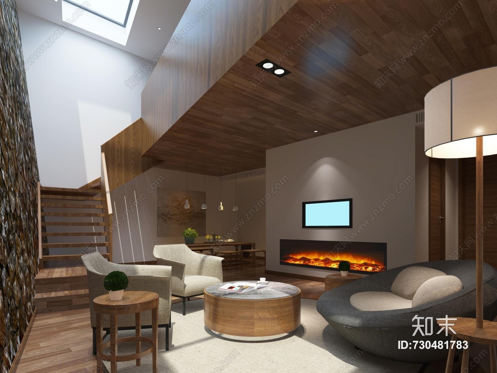 新中式客厅新中式家具组合3D模型下载【ID:730481783】