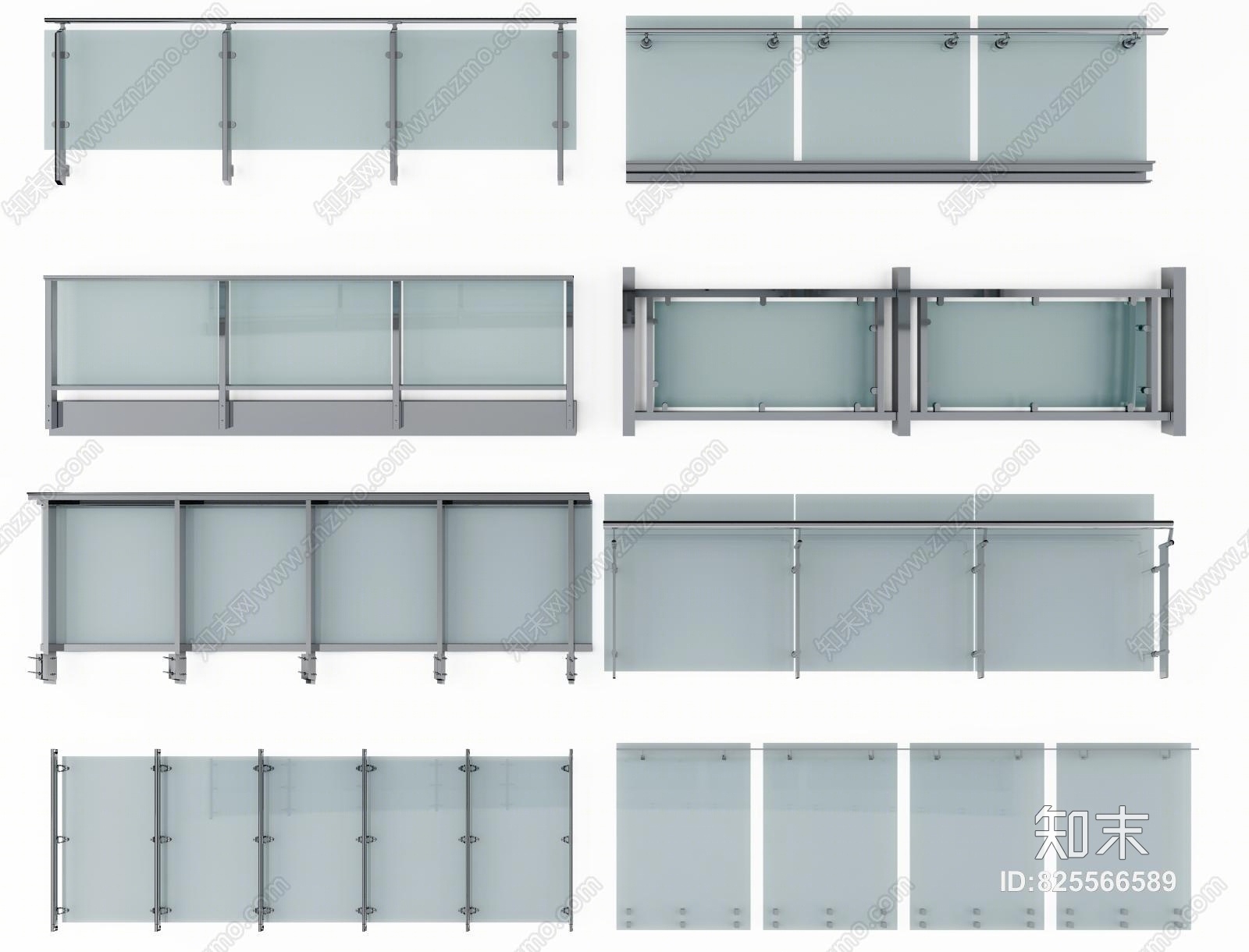 现代玻璃扶手3D模型下载【ID:825566589】