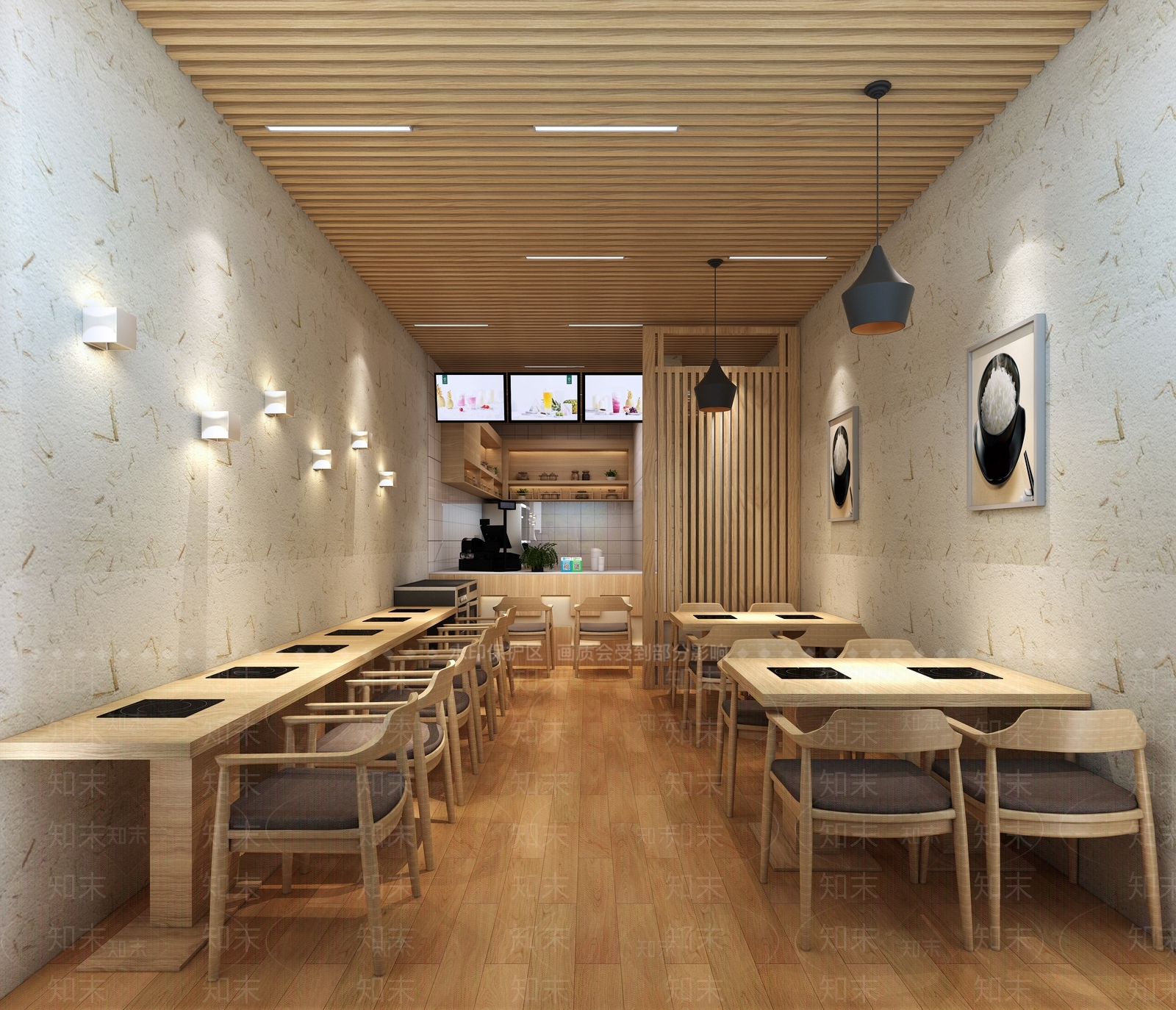 现代北欧火锅店餐厅饭店门头外立面遮阳棚3D模型下载【ID:335224238】