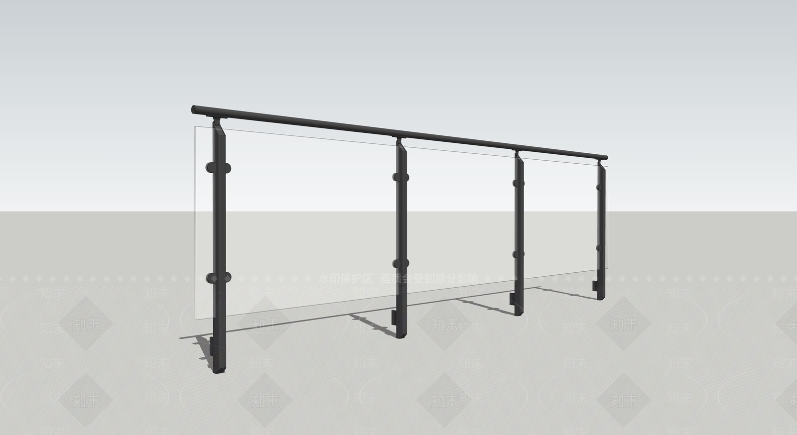 玻璃栏杆室外SU模型下载【ID:332266944】