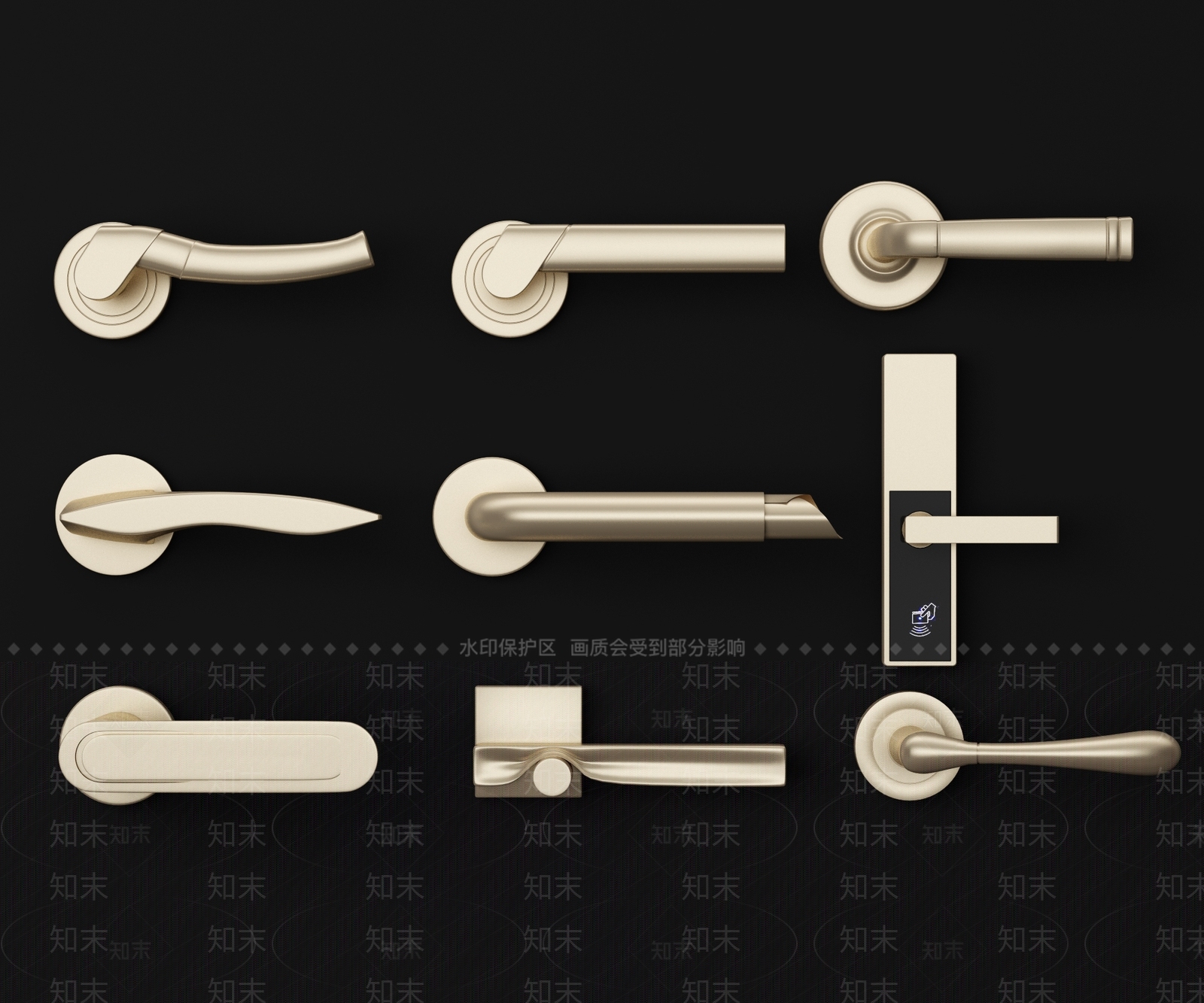 北欧门把手拉手3D模型下载【ID:734101588】