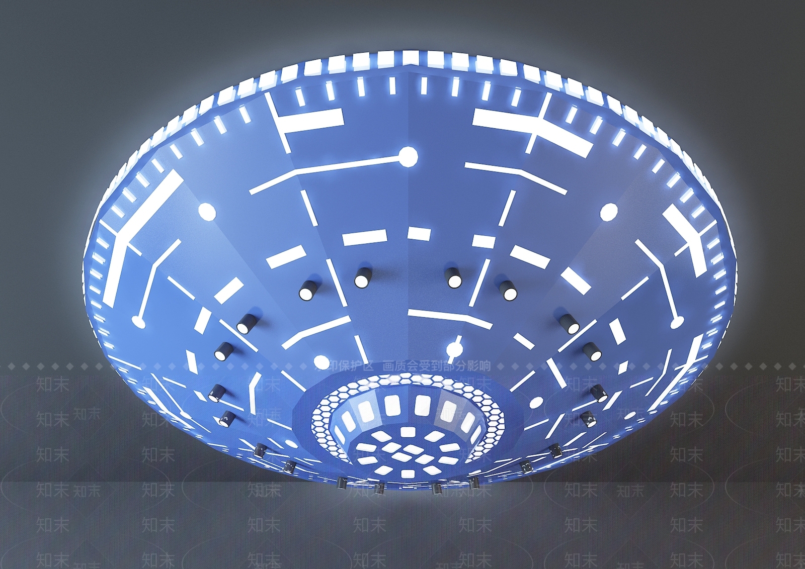 现代吸顶灯3D模型渲染效果图