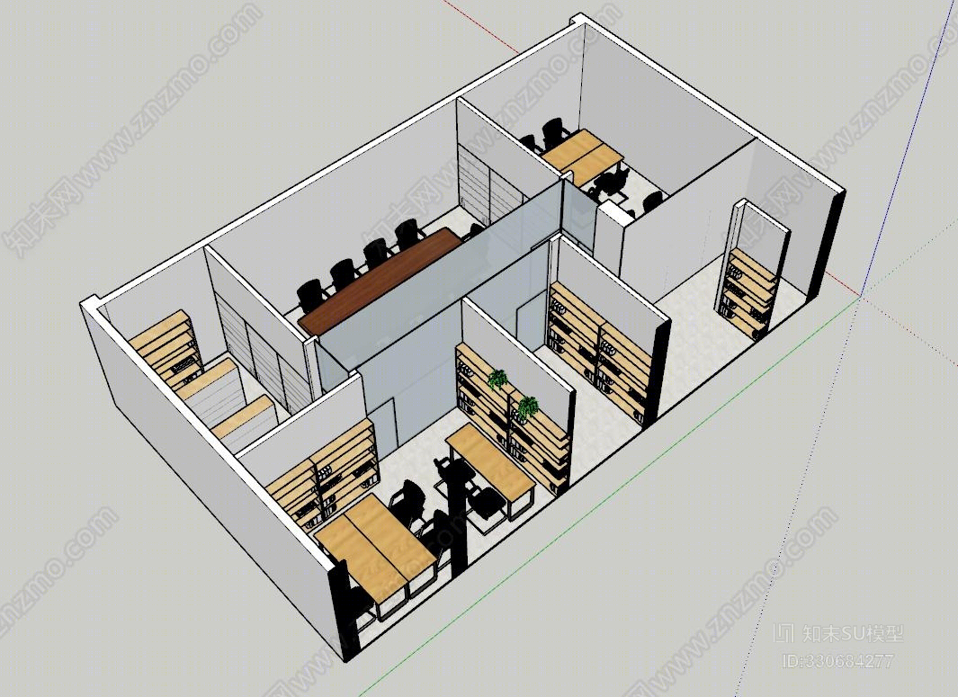 辦公室su模型下載【id:330684277】